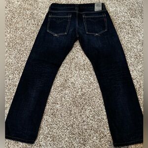 Replay Mens Jeans 32x32 Blue Newbill MA955  Slim Straight Dark Wash Button Fly